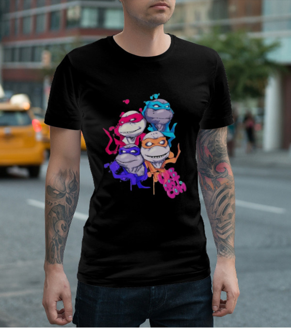 Neon TMNT Characters Pop T-Shirt