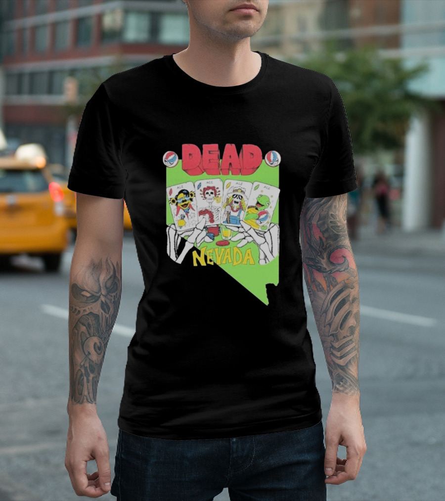Dead Nevada United States Playing Cards Skeleton Hands T-Shirt