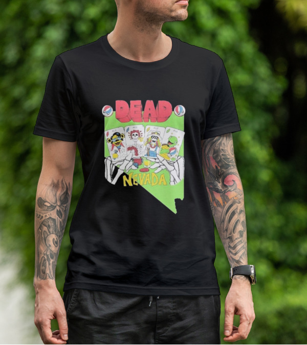 Dead Nevada United States Playing Cards Skeleton Hands T-Shirt
