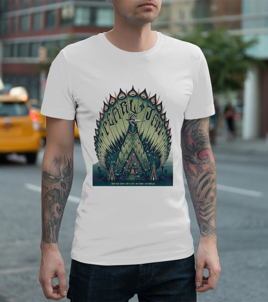 Pearl Jam Deep Sea Diver Event Night 1 May 21 2024 Kia Forum Los Angeles Jeff Soto T-Shirt