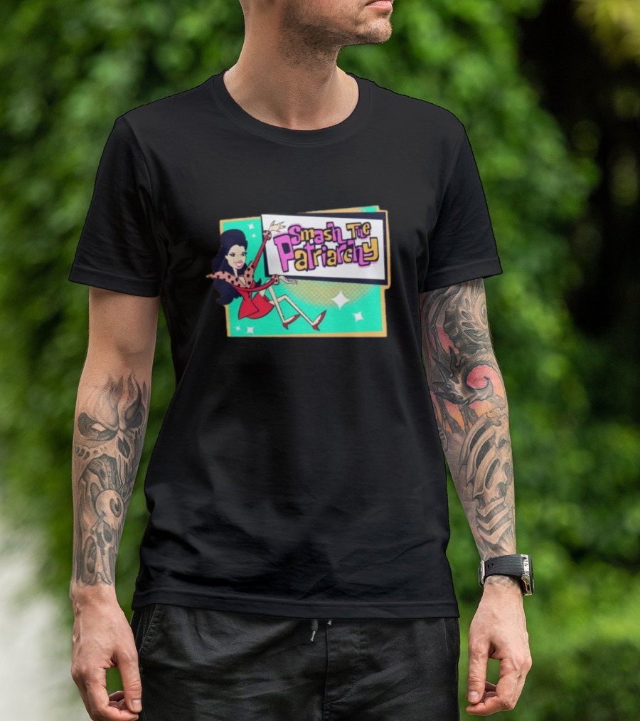 Smash The Patriarchy Retro Comic Style Woman Empowerment T-Shirt