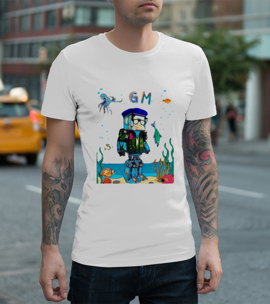Marine Policeman NFT Robot Monkey Underwater Scene GM T-Shirt