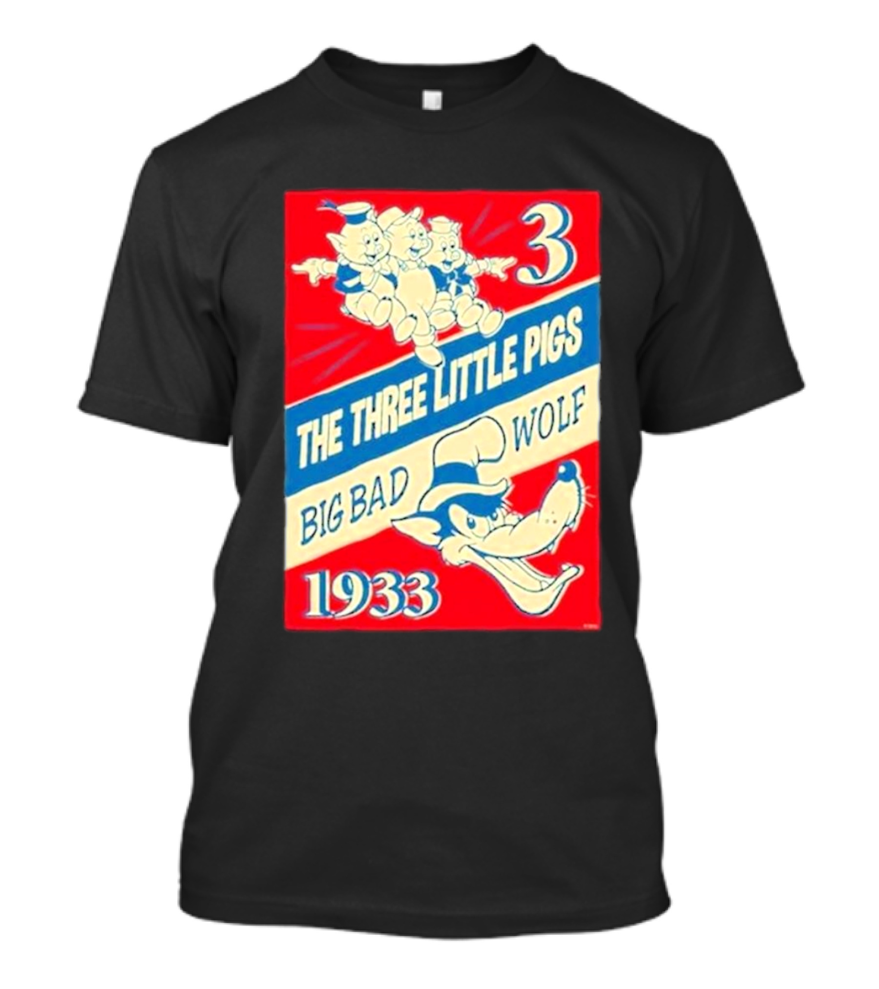 Three Little Pigs Big Bad Wolf Disney Cartoons 1933 T-Shirt