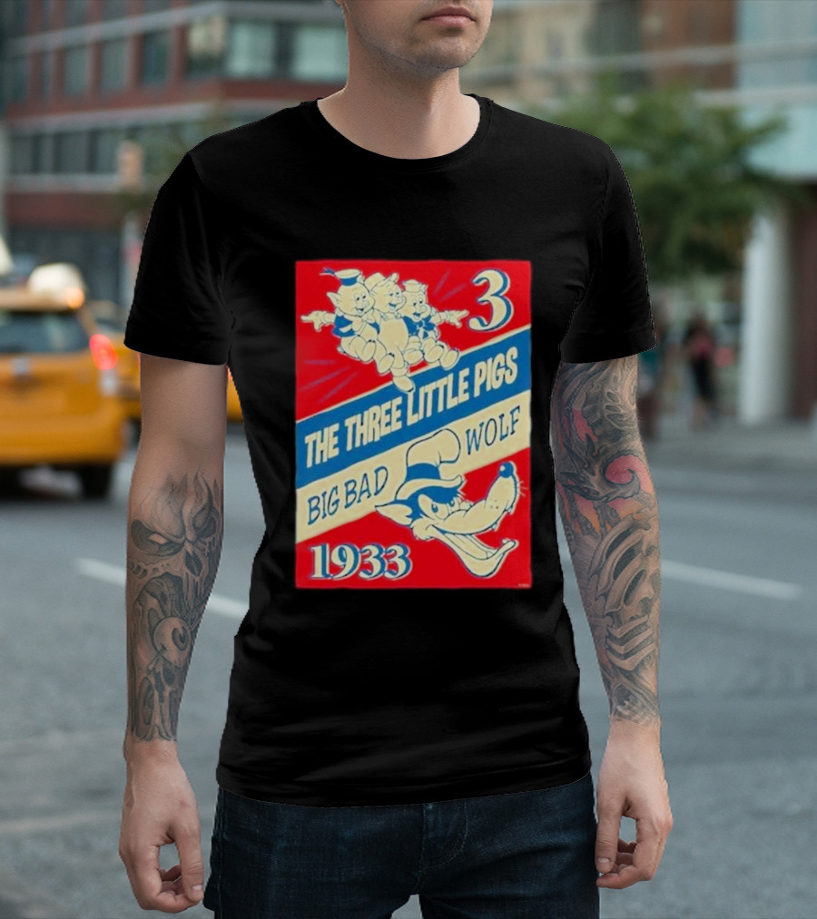 Three Little Pigs Big Bad Wolf Disney Cartoons 1933 T-Shirt