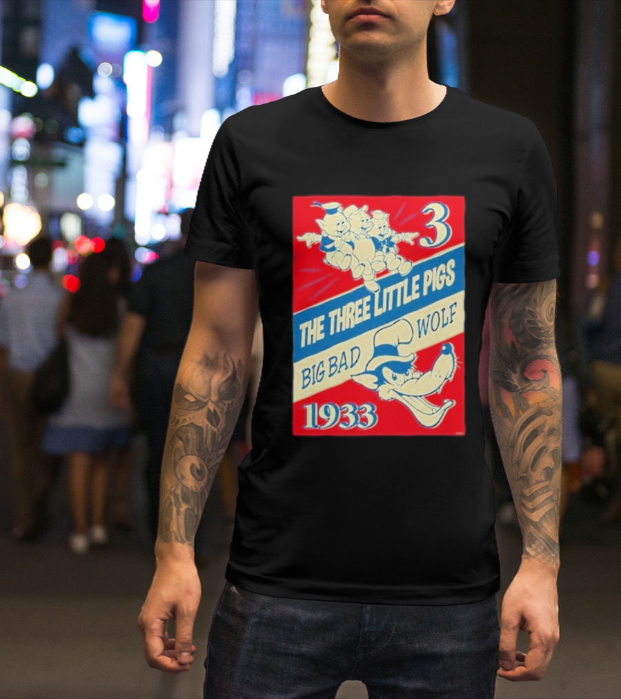 Three Little Pigs Big Bad Wolf Disney Cartoons 1933 T-Shirt