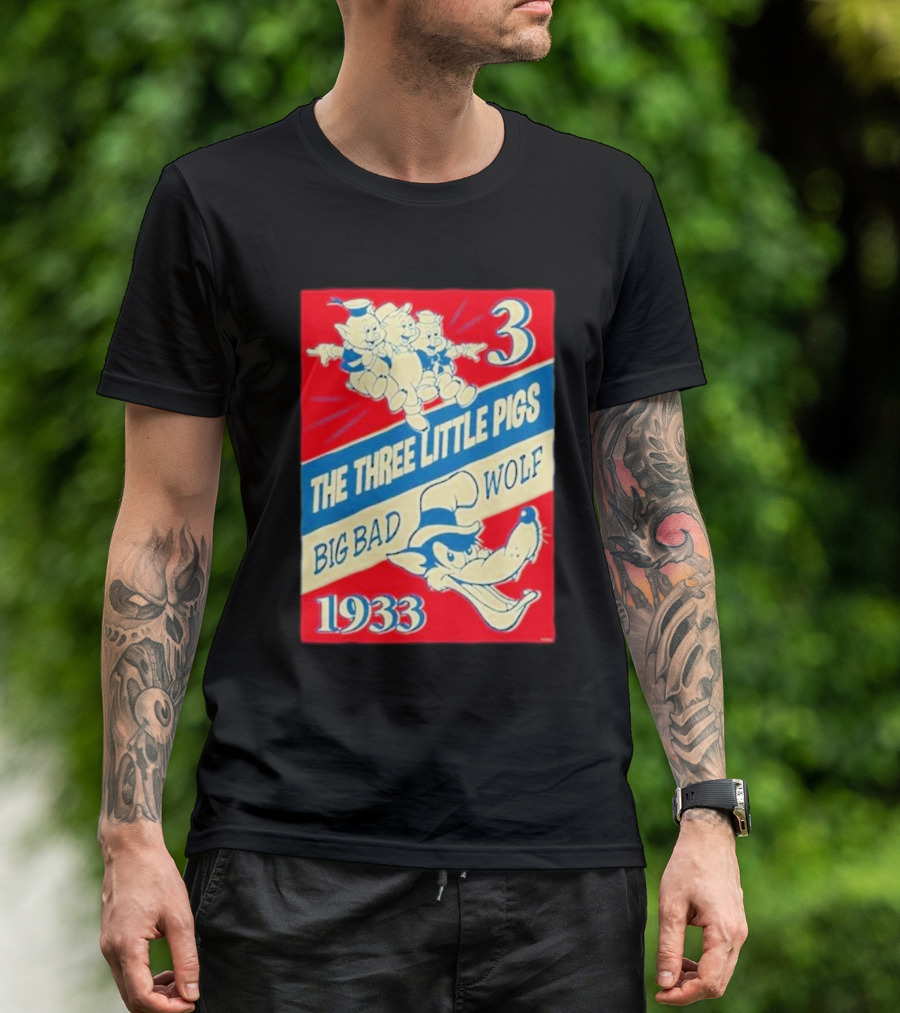 Three Little Pigs Big Bad Wolf Disney Cartoons 1933 T-Shirt