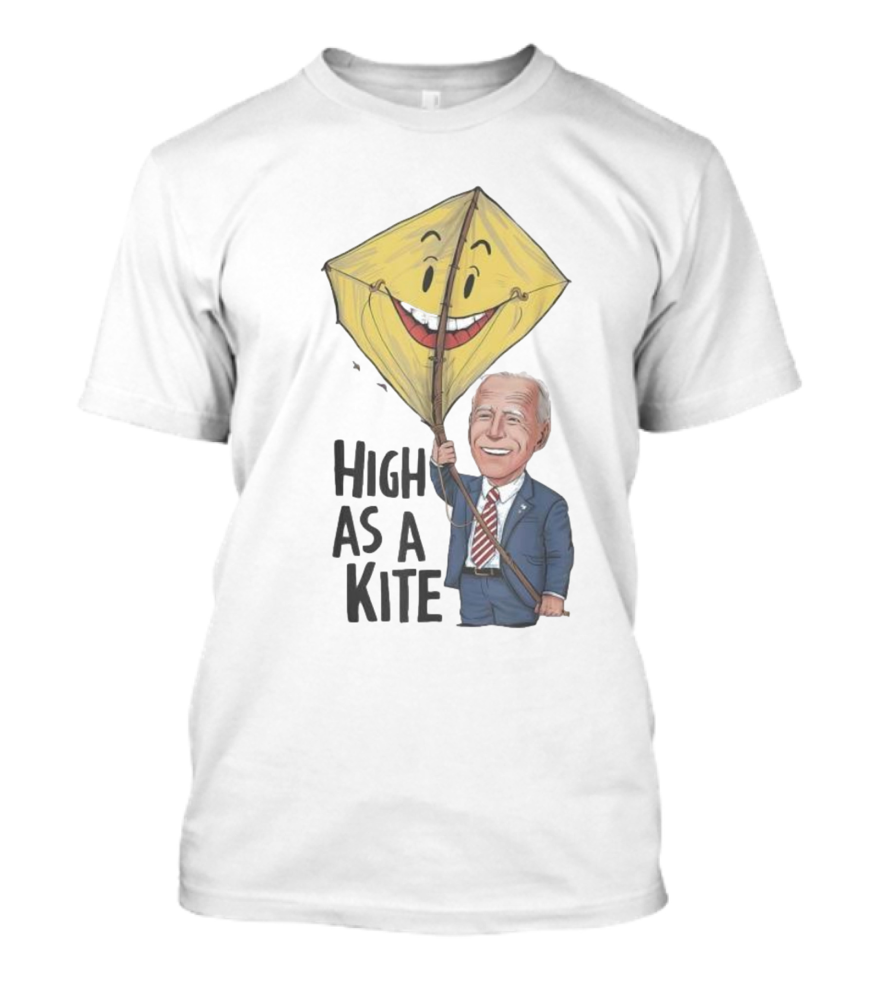 High As A Kite Joe Biden Holding Smiling Yellow Kite T-Shirt