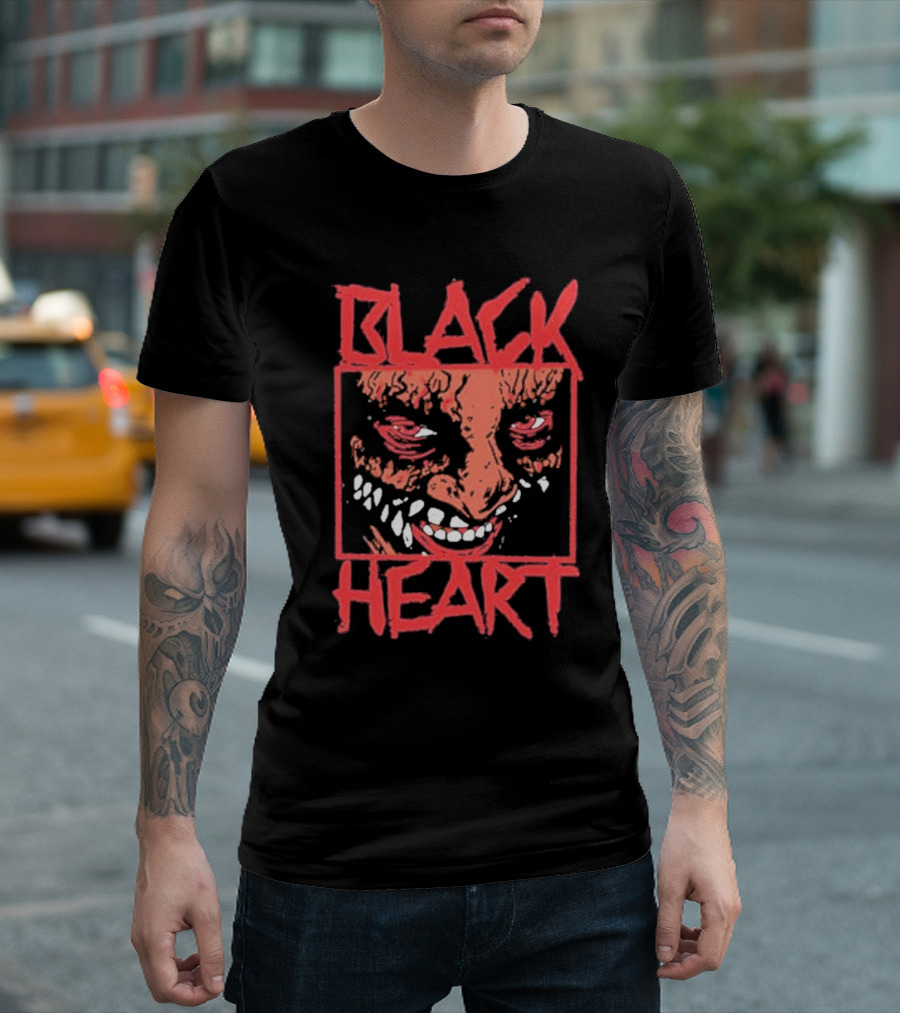 Lio Rush Blackheart Creepy Red Evil Face T-Shirt