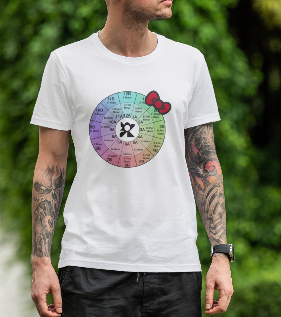 Ramonpang Djs Only Color Wheel Music Key Chart With Hello Kitty Bow T-Shirt