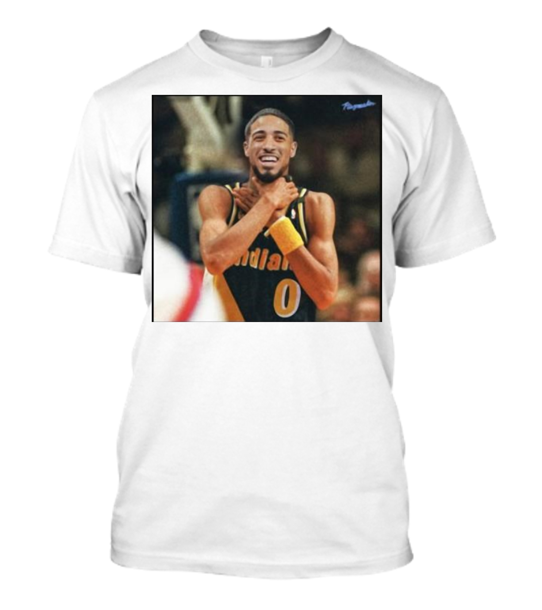 Tyrese Haliburton Indiana Choke Gesture Reggie Miller NBA T-Shirt