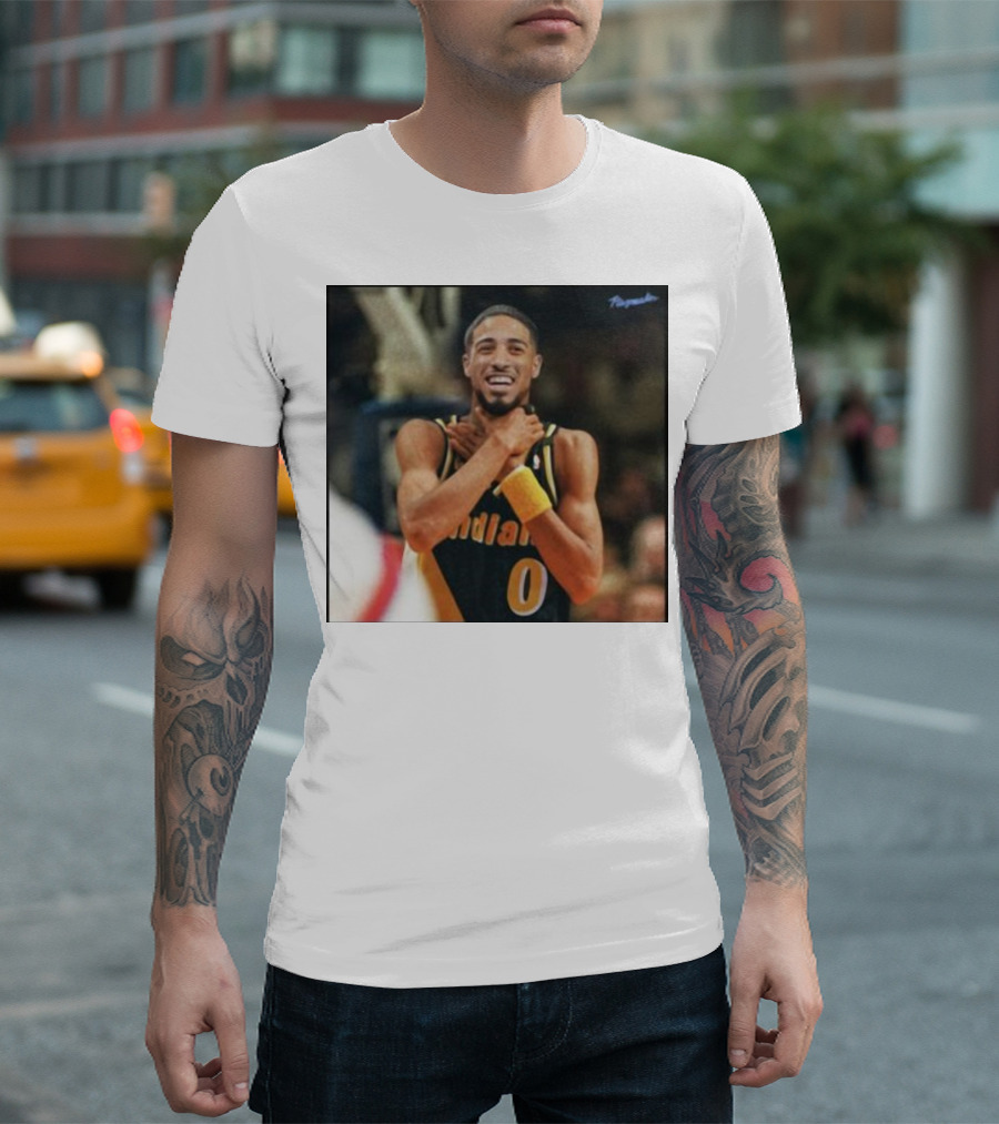 Tyrese Haliburton Indiana Choke Gesture Reggie Miller NBA T-Shirt