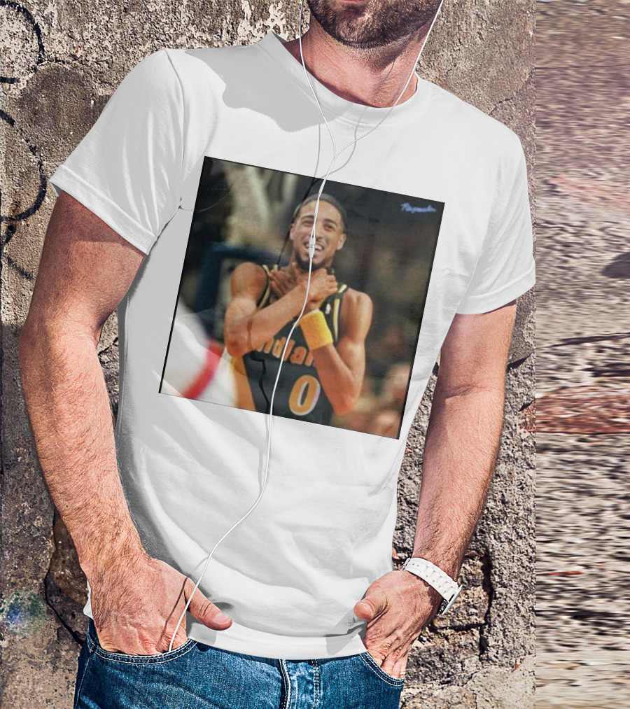 Tyrese Haliburton Indiana Choke Gesture Reggie Miller NBA T-Shirt
