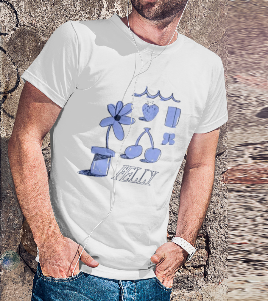 Felly Flower Heart Cherry Butterfly Wavy T-Shirt