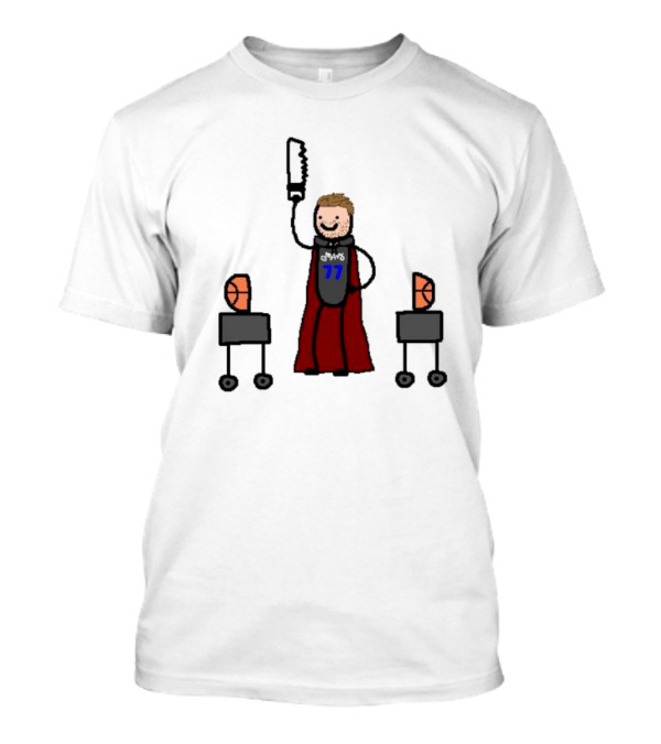 Luka Magic Cut The Basketball In Half NBA Paint Art Style 77 T-Shirt