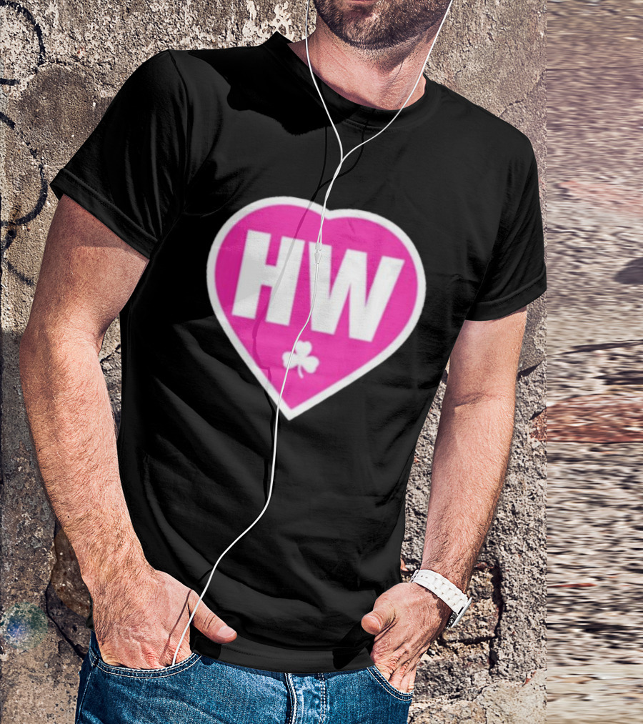 Celtics HW Heart With Pink Clover Move4Heather T-Shirt