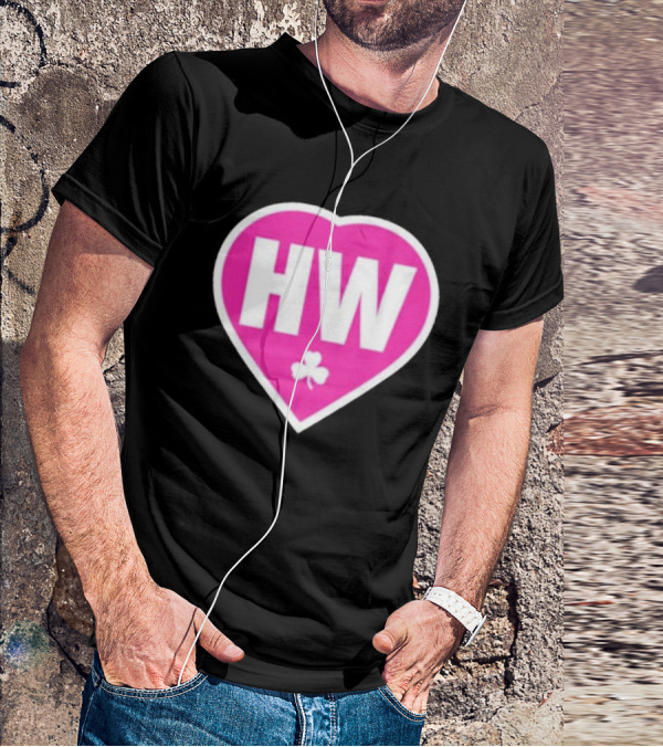 Celtics HW Heart With Pink Clover Move4Heather T-Shirt