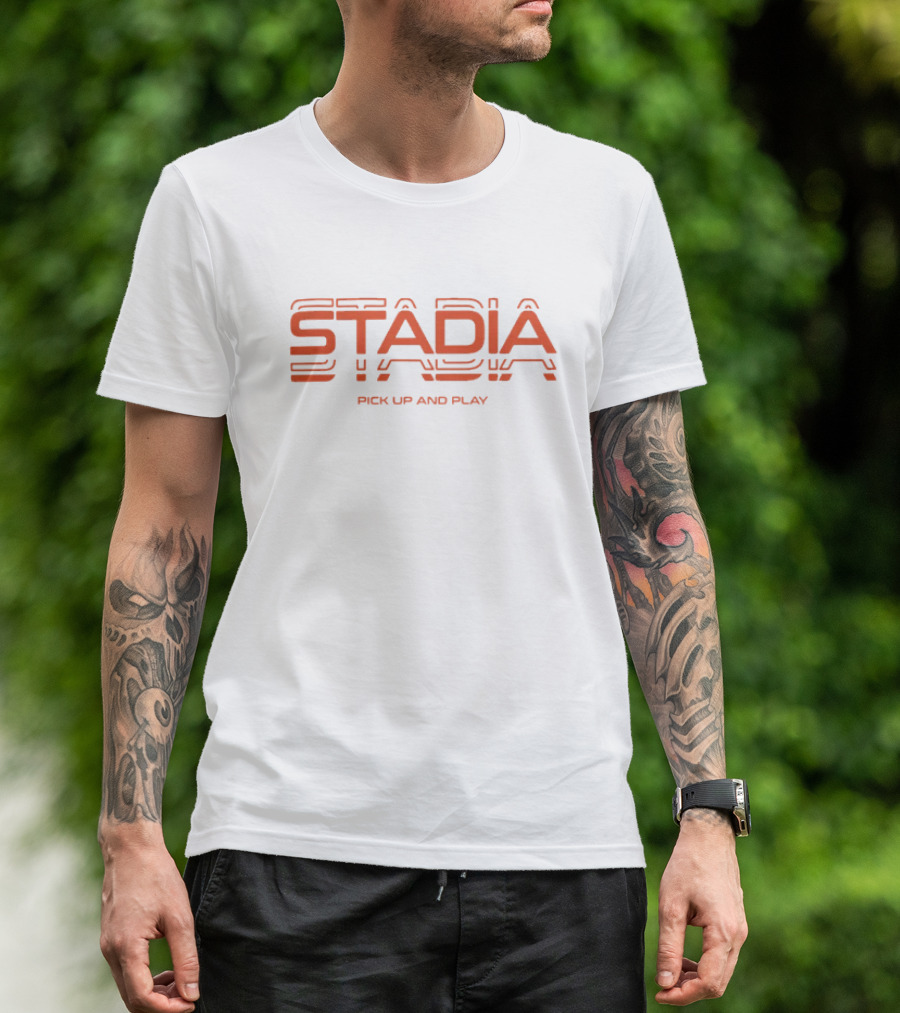 STADIA Pick Up And Play Gaming Dad Merch T-Shirt