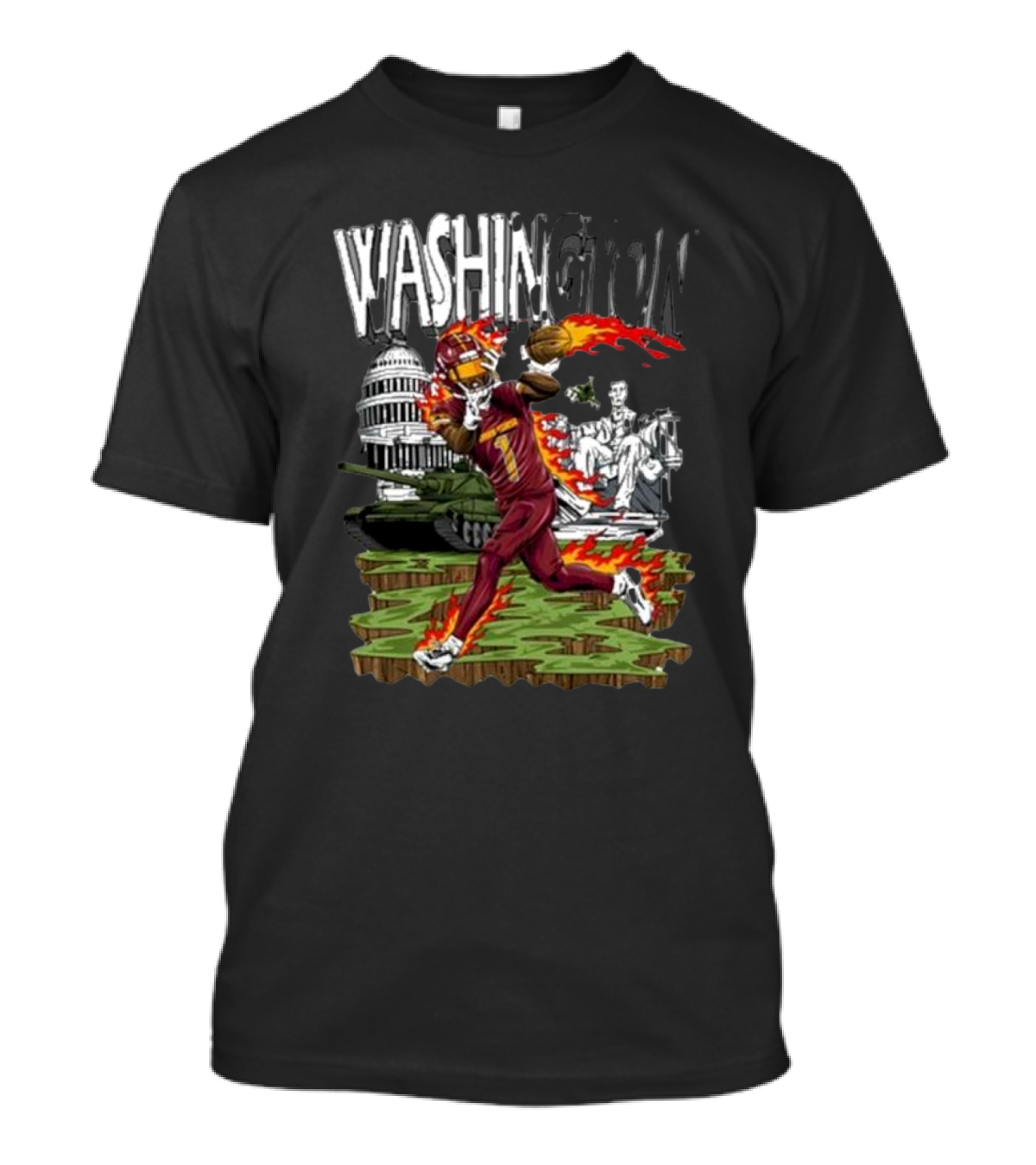 Washington Dark Horse Jd X Dh Football Fire Monuments T-Shirt