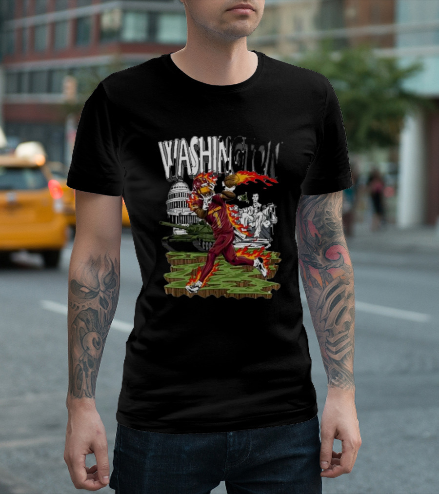 Washington Dark Horse Jd X Dh Football Fire Monuments T-Shirt