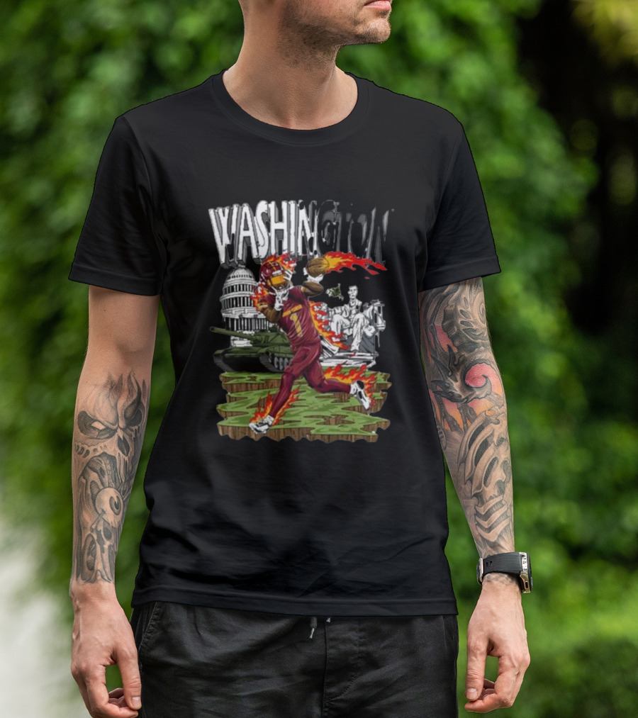 Washington Dark Horse Jd X Dh Football Fire Monuments T-Shirt