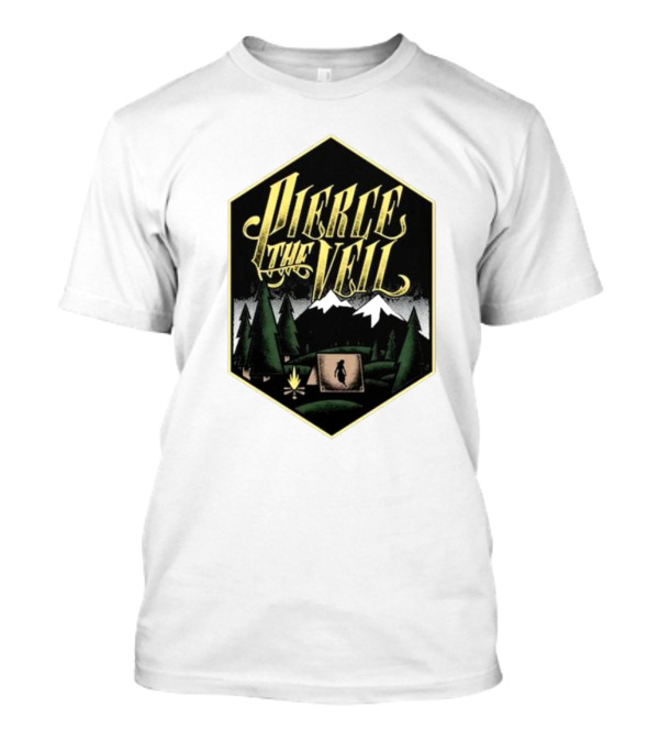 Pierce The Veil Mountain Tent Campfire Forest Scene T-Shirt