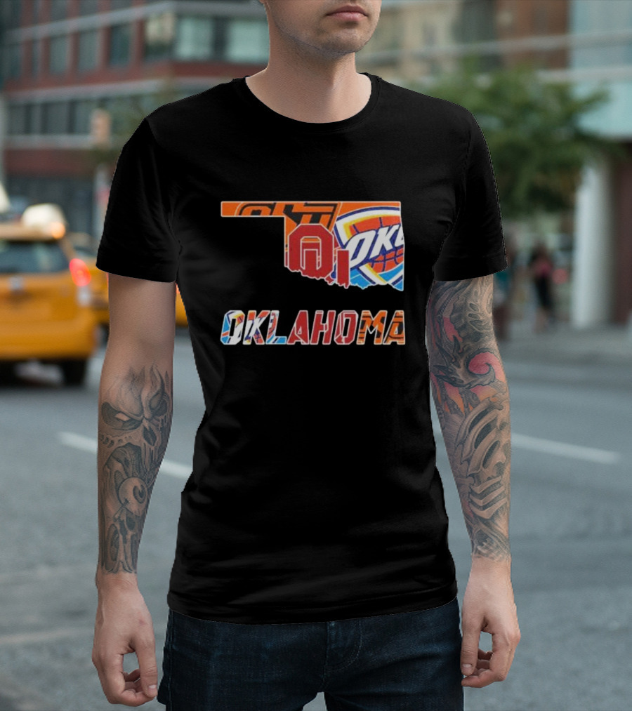 Oklahoma Sports Teams Oklahoma City Thunder Oklahoma State University Cowboys University of Oklahoma Sooners T-Shirt