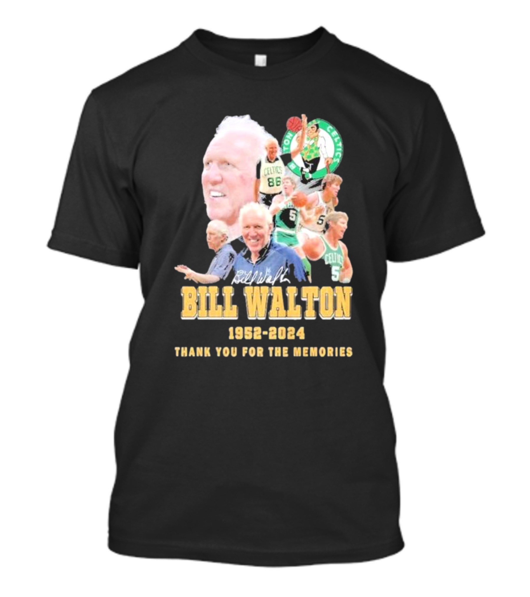 Bill Walton Boston Celtics 1952-2024 Thank You For The Memories T-Shirt
