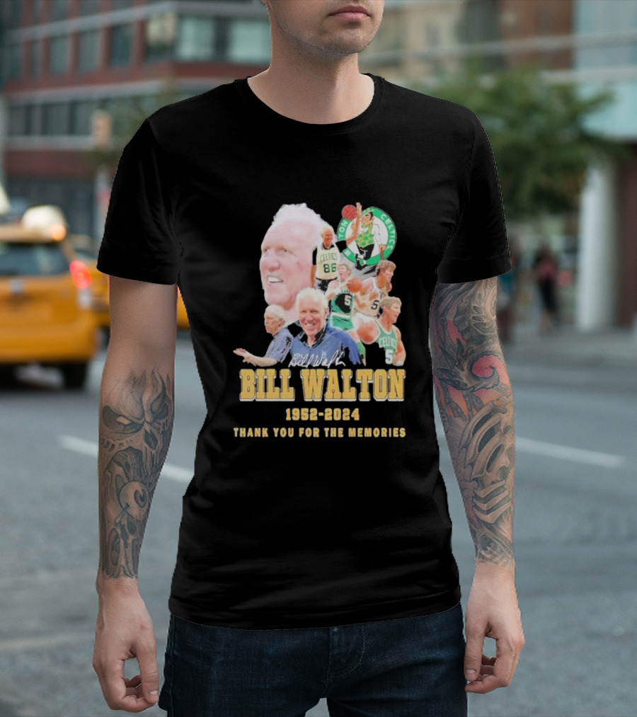 Bill Walton Boston Celtics 1952-2024 Thank You For The Memories T-Shirt