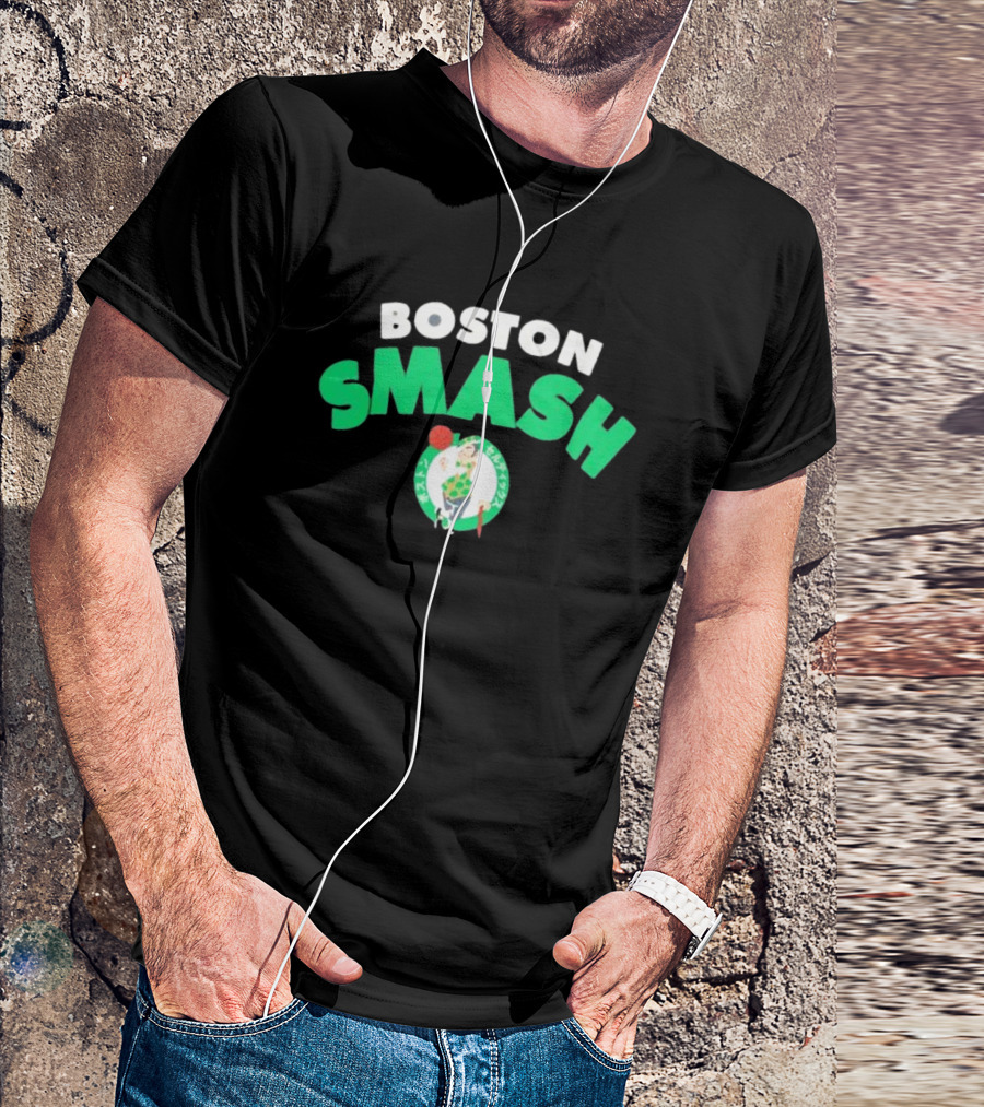 Boston Celtics Smash Basketball Emblem T-Shirt