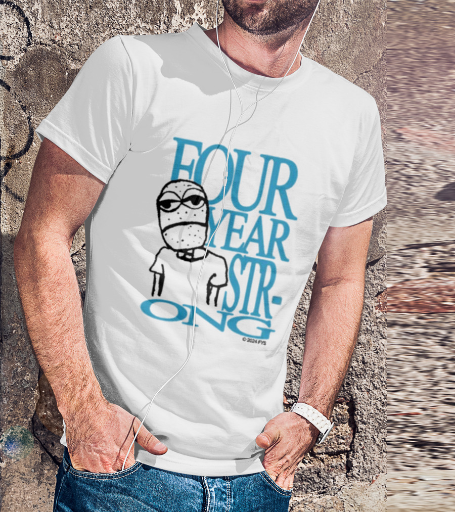 FOUR YEAR STRONG Band Logo With Masked Character T-Shirt