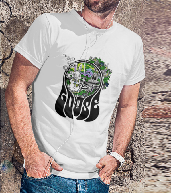 Goose Wonderland Psychedelic Rabbit Forest Portal T-Shirt