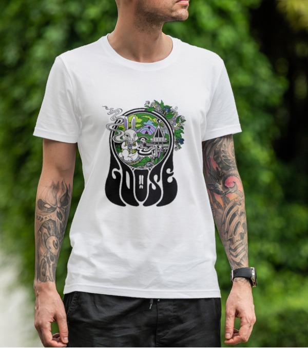 Goose Wonderland Psychedelic Rabbit Forest Portal T-Shirt