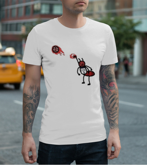 Paint Fire Ant Playing Basketball T-Shirt