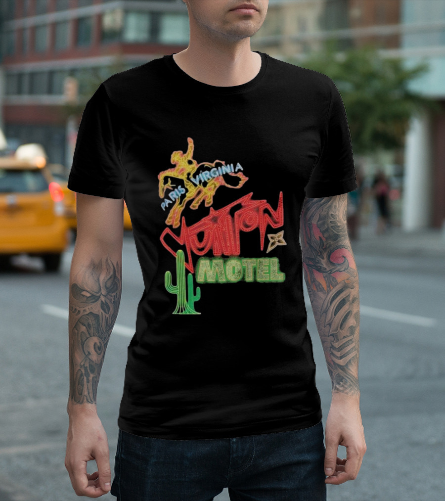 Paris Virginia Vuitton Motel Neon Cactus Cowboy Retro Sign T-Shirt