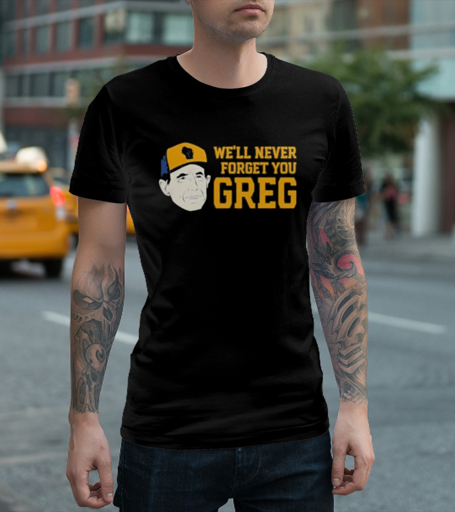 Reviewing The Brew Craig Counsell We’ll Never Forget You Greg Wisconsin Icon T-Shirt