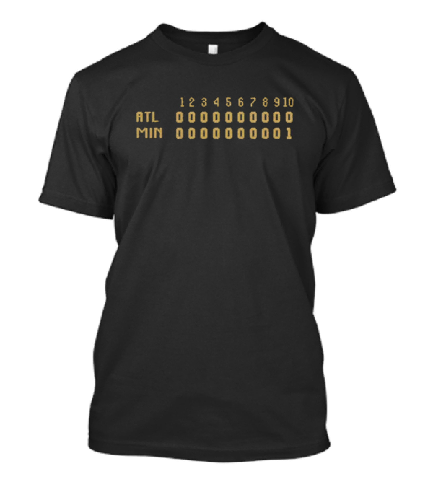 1991 Minnesota Game 7 Scoreboard Atlanta Vs Minnesota 1-0 T-Shirt