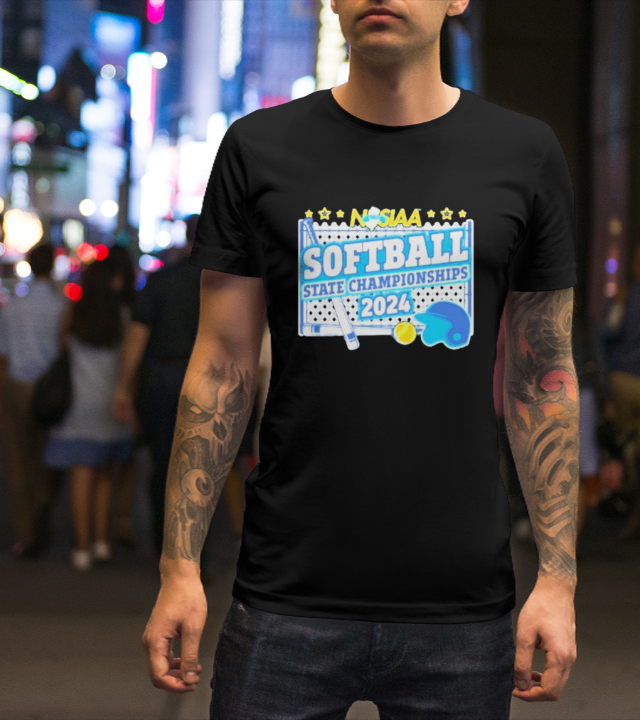 NJSIAA Softball State Championships 2024 Baseball Bat And Glove Emblem T-Shirt