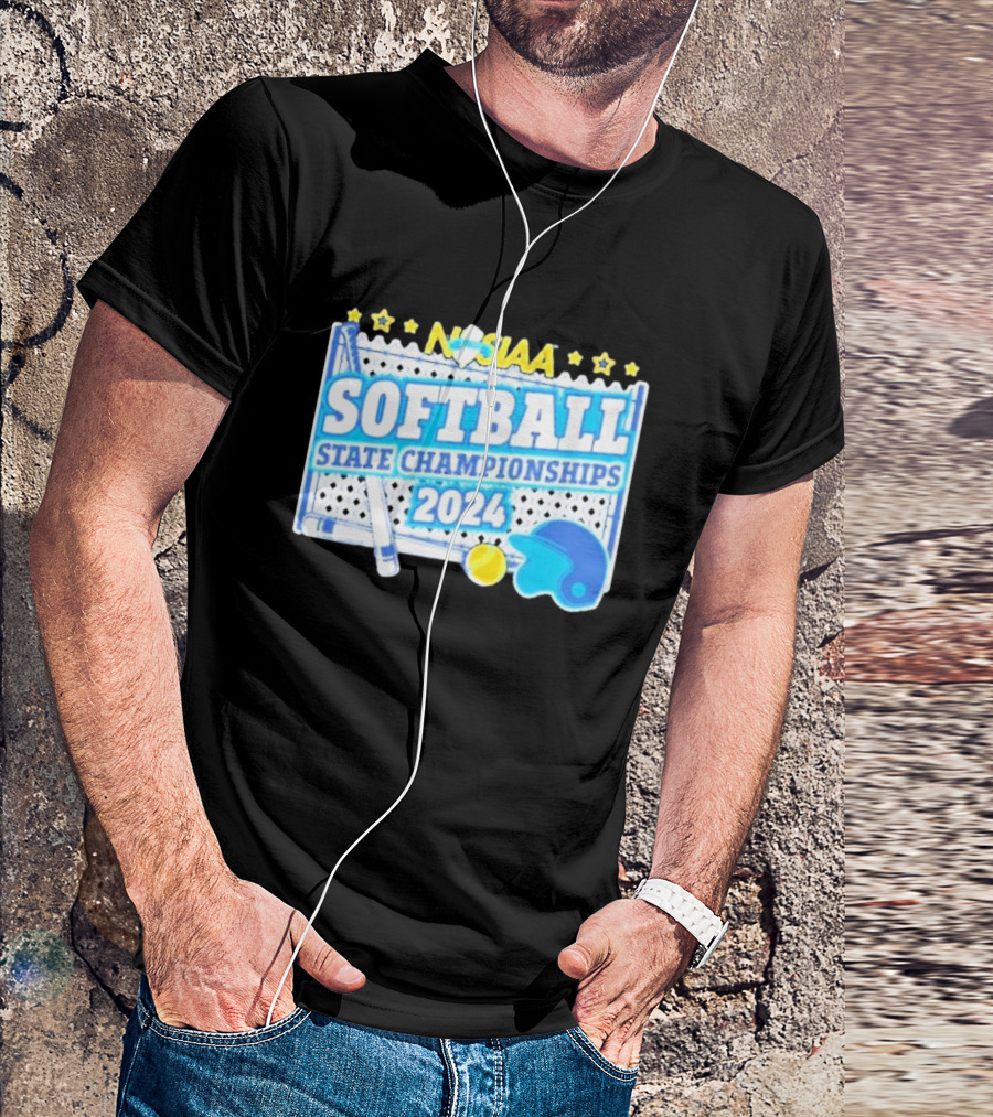 NJSIAA Softball State Championships 2024 Baseball Bat And Glove Emblem T-Shirt