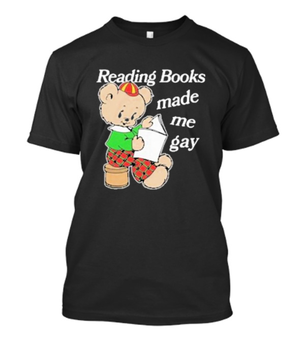 Reading Books Made Me Gay Teddy Bear In Plaid T-Shirt