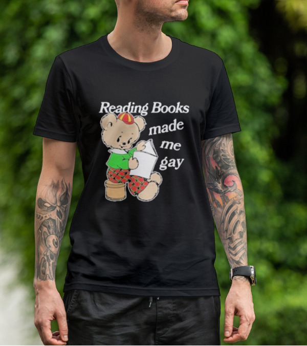 Reading Books Made Me Gay Teddy Bear In Plaid T-Shirt