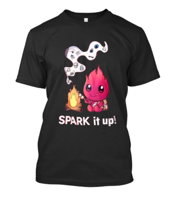 Spark It Up Cute Child Fire Roasting Marshmallow With Iconic Symbols T-Shirt