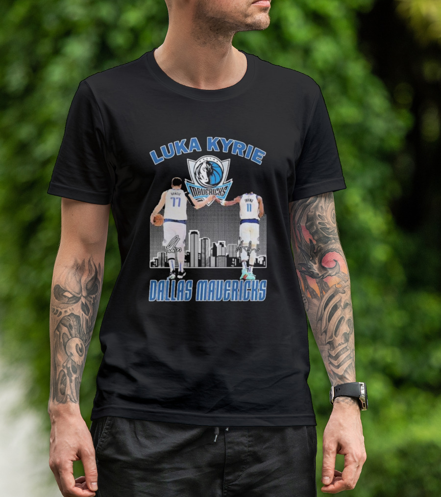 Luka Kyrie Signature Dallas Mavericks City Skyline Basketball T-Shirt