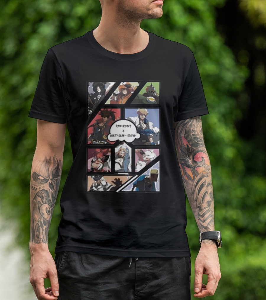 Tsun Scoops Collaboration With Guilty Gear Strive Iconic Characters Panel T-Shirt