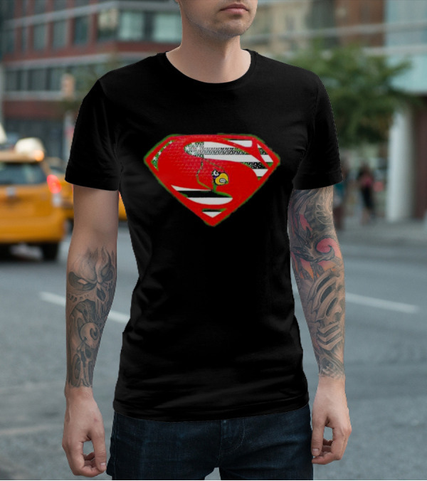 Superman Logo Louisville Cardinals USA Flag Fusion T-Shirt