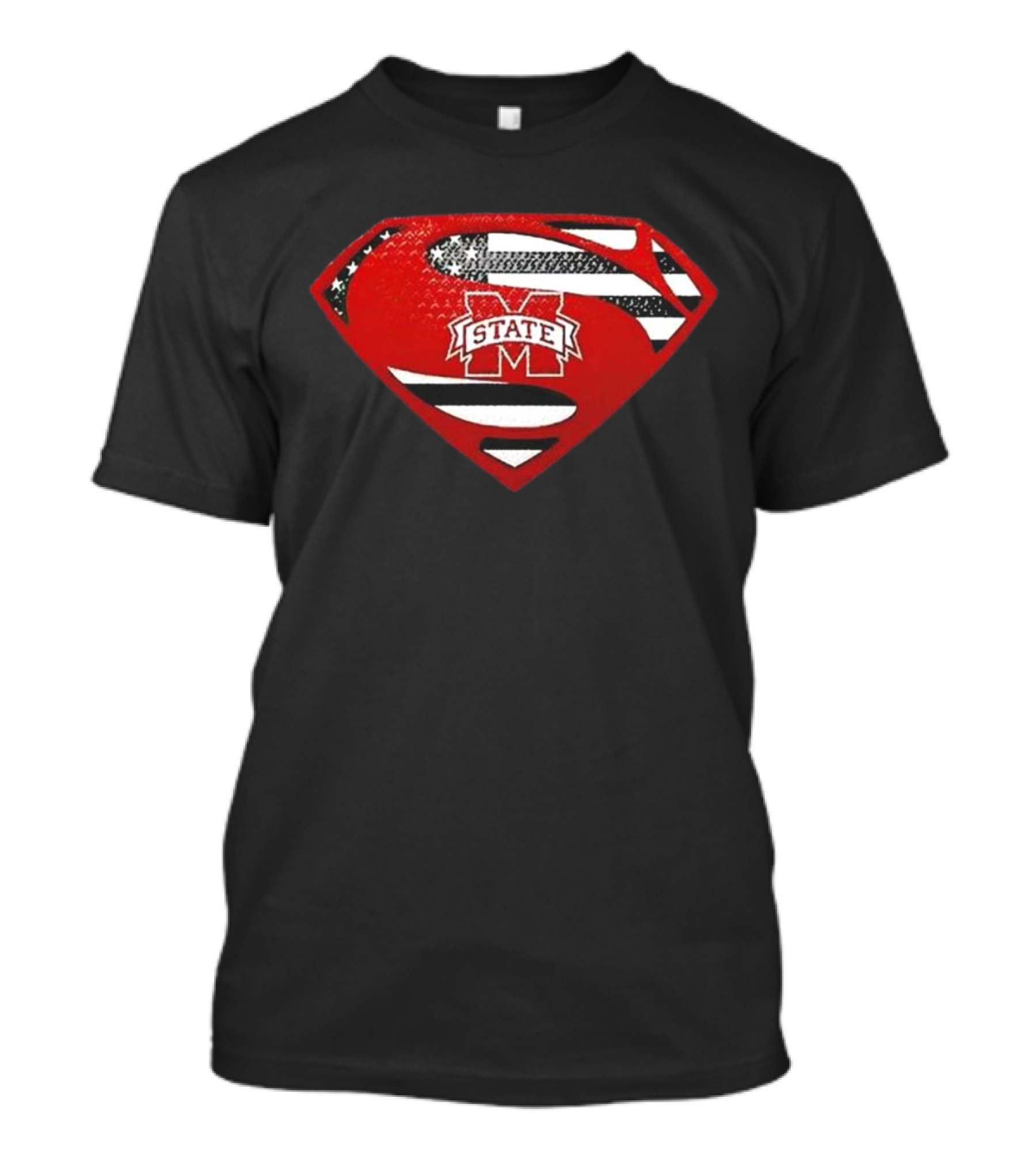 Usa Flag Mississippi State Bulldogs Superman Shield T-Shirt