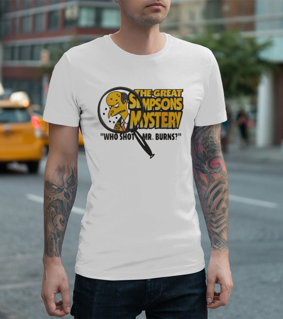 The Great Simpsons Mystery Who Shot Mr. Burns 1995 T-Shirt
