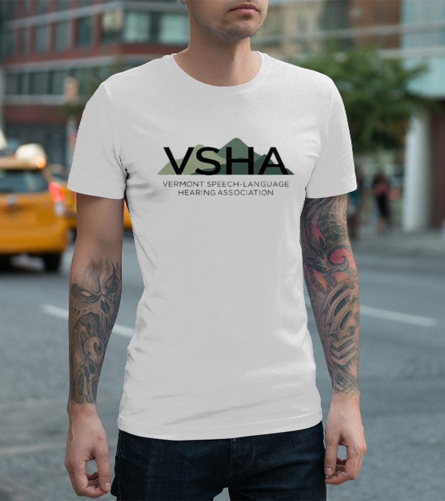 VSHA Vermont Speech-Language Hearing Association Mountain T-Shirt