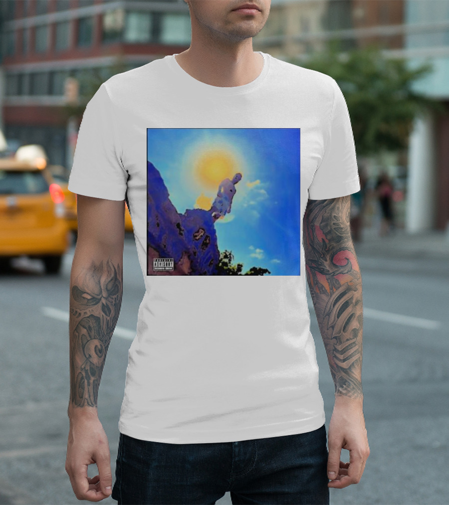 Wagmi Music Images Figure on Cliff with Sun and Clouds Cover T-Shirt