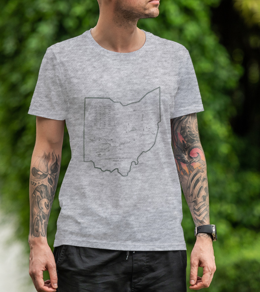 Abercrombie And Fitch Memorial Tournament Ohio State Map Outline T-Shirt