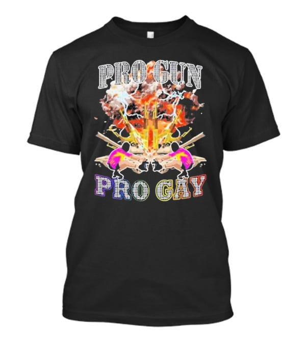 Pro Gun Pro Gay Explosion Duality T-Shirt